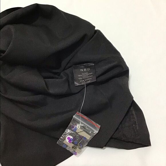 NBD Black Micro Mini Skirt Sequin Embellishments Size XS New Without Tag - Picture 10 of 10